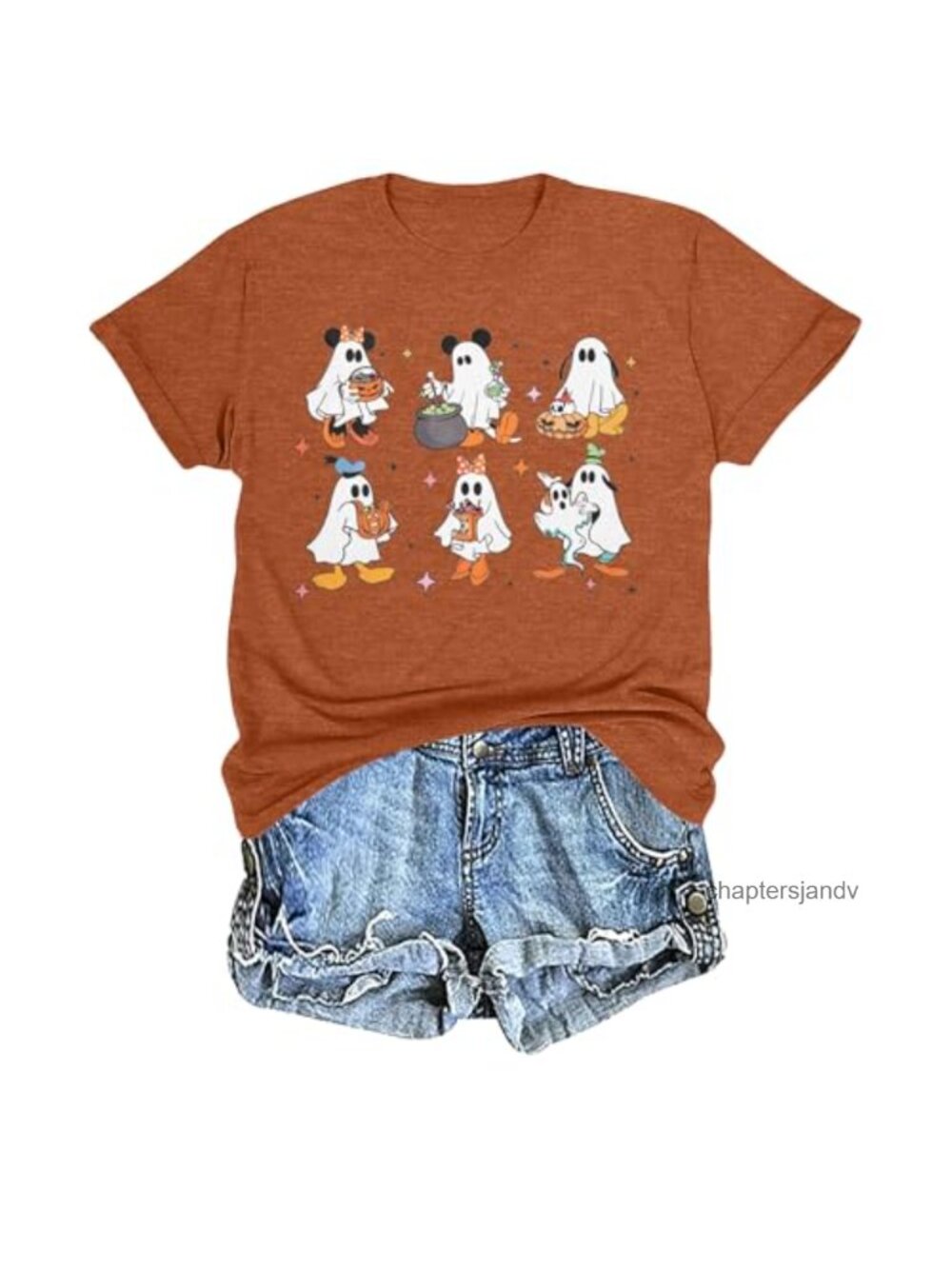 Women's Halloween Castle Graphic T-Shirt Cotton Blend Crew Neck